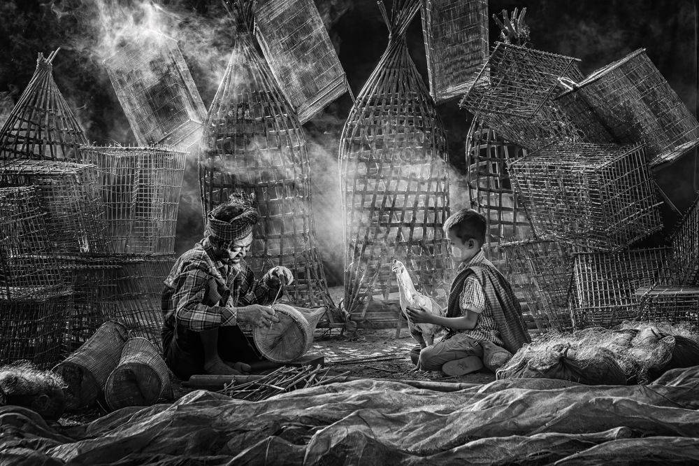 Old man and his grandson