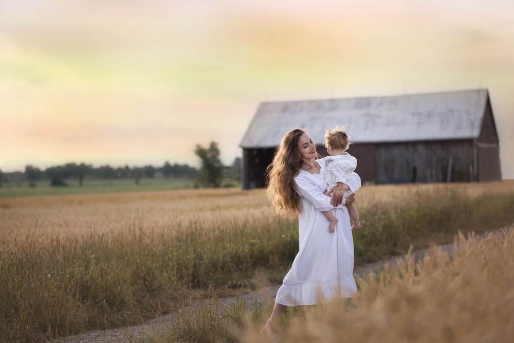 Adorable cuddles, laughter and mother's love