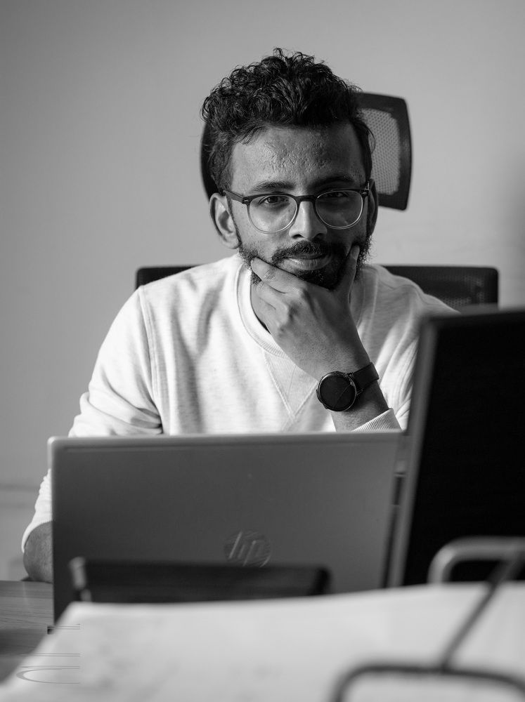 Think and smile about next steps