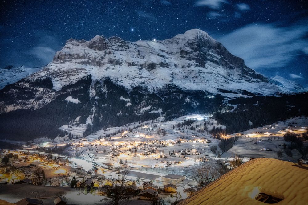 Eiger mountain goes to sleep.
