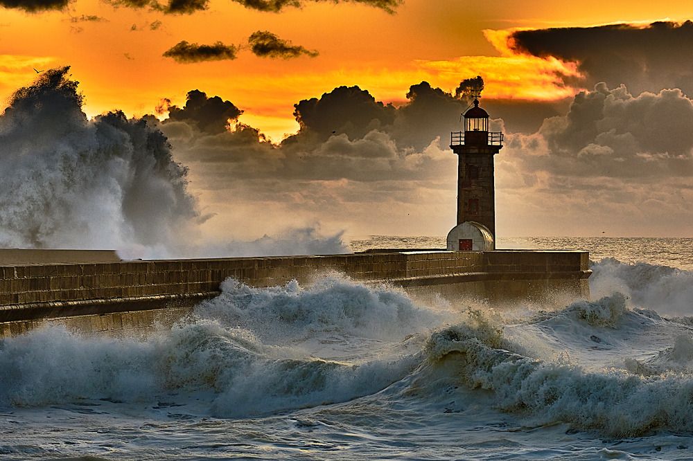 Facing  the fury of the ocean