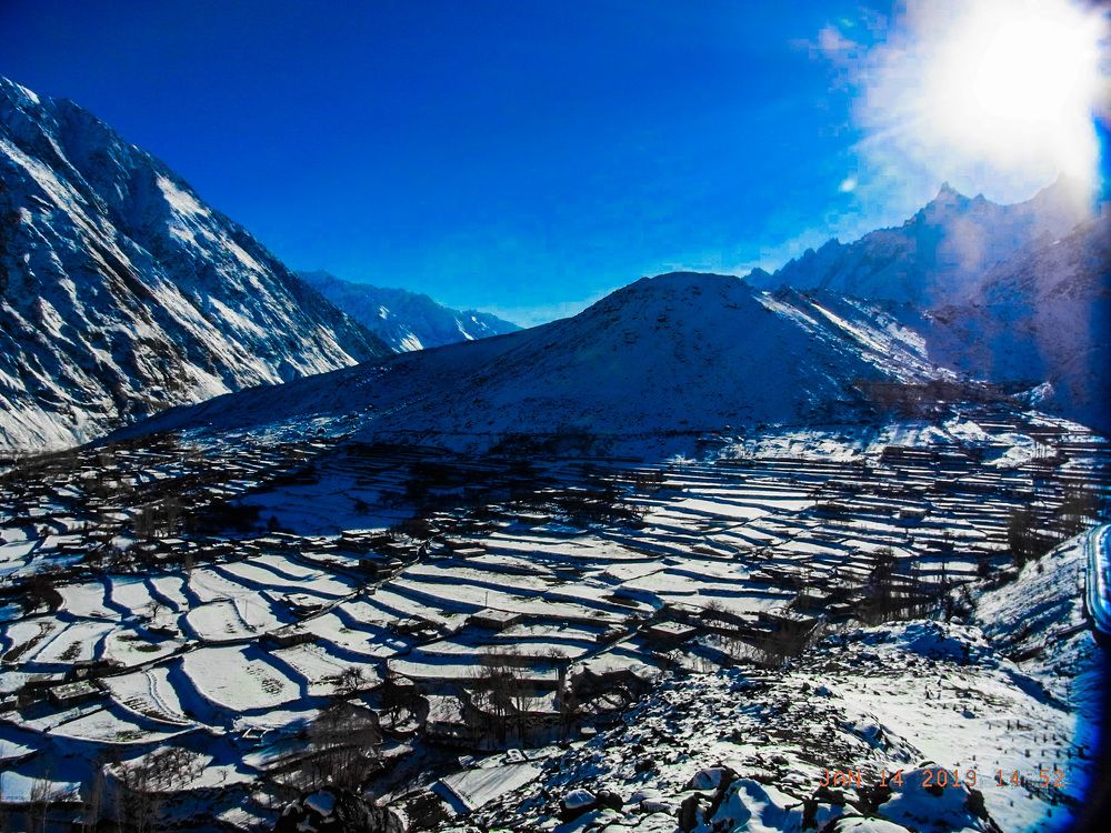 the terraced fields of my village in winter.
