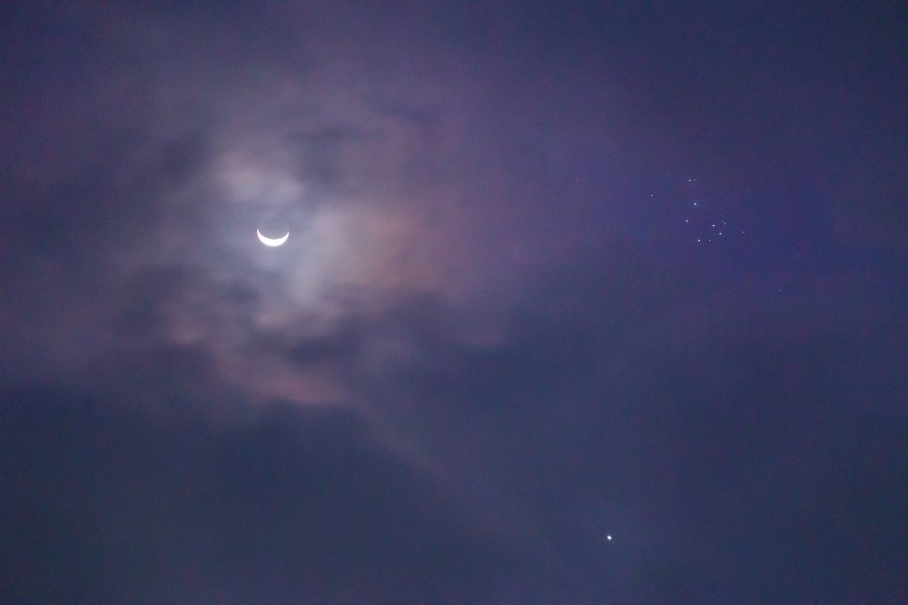 Moon, Venus and the Pleiades