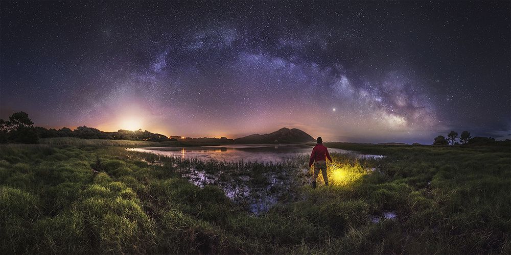 Milky way in the lake