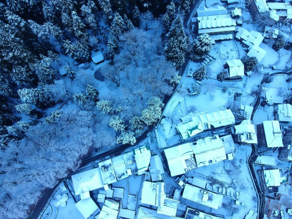 City under Snow blanket