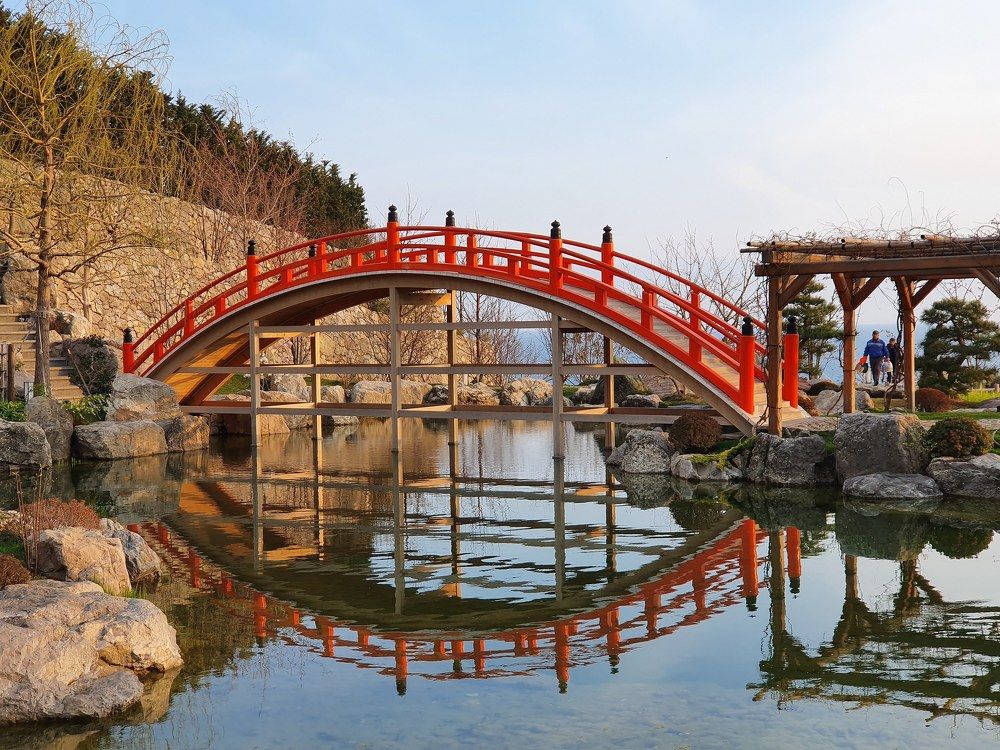 Мостик в японском саду.