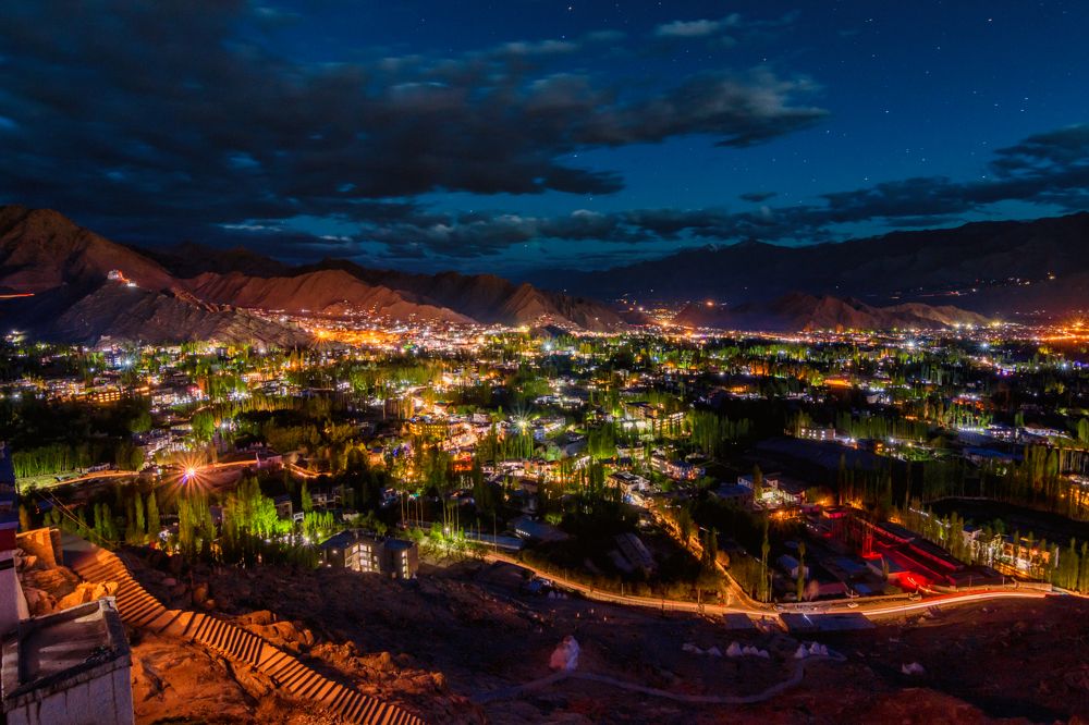 Leh City At Twilight Time