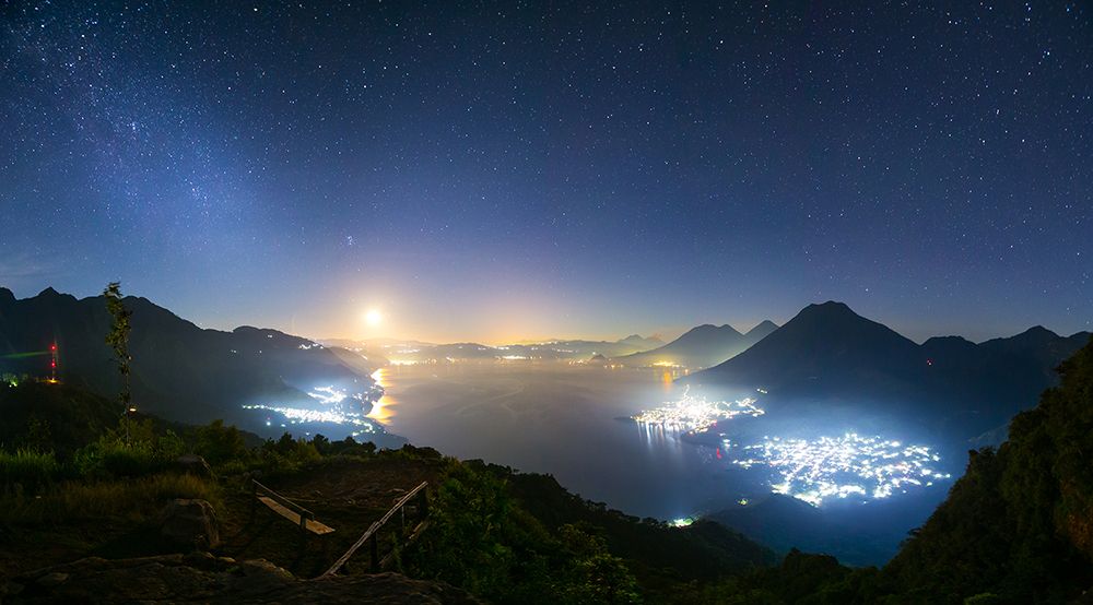 The dim light of the night