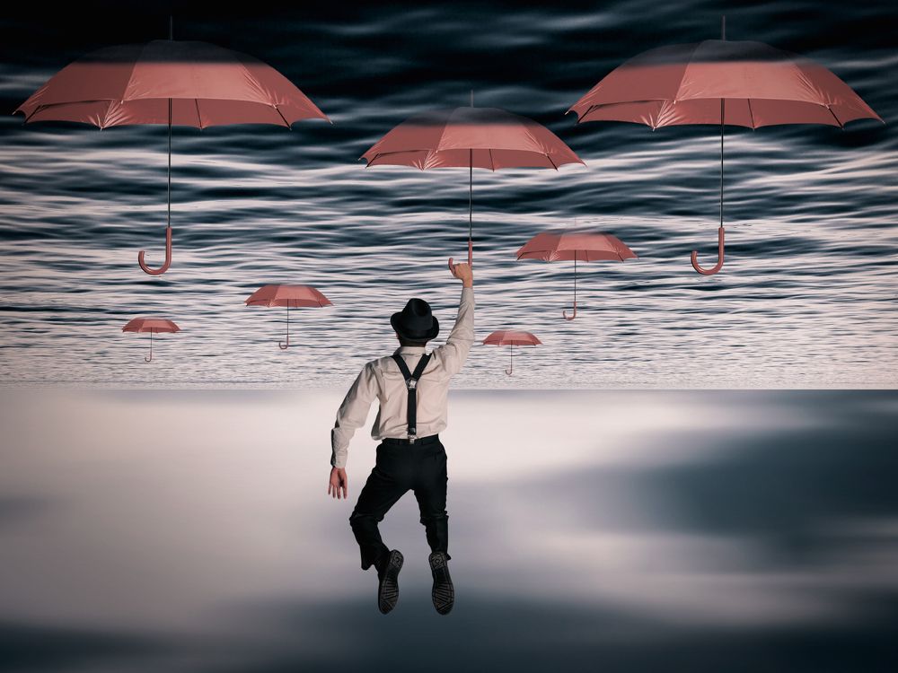 Зонт ухвати и полетели