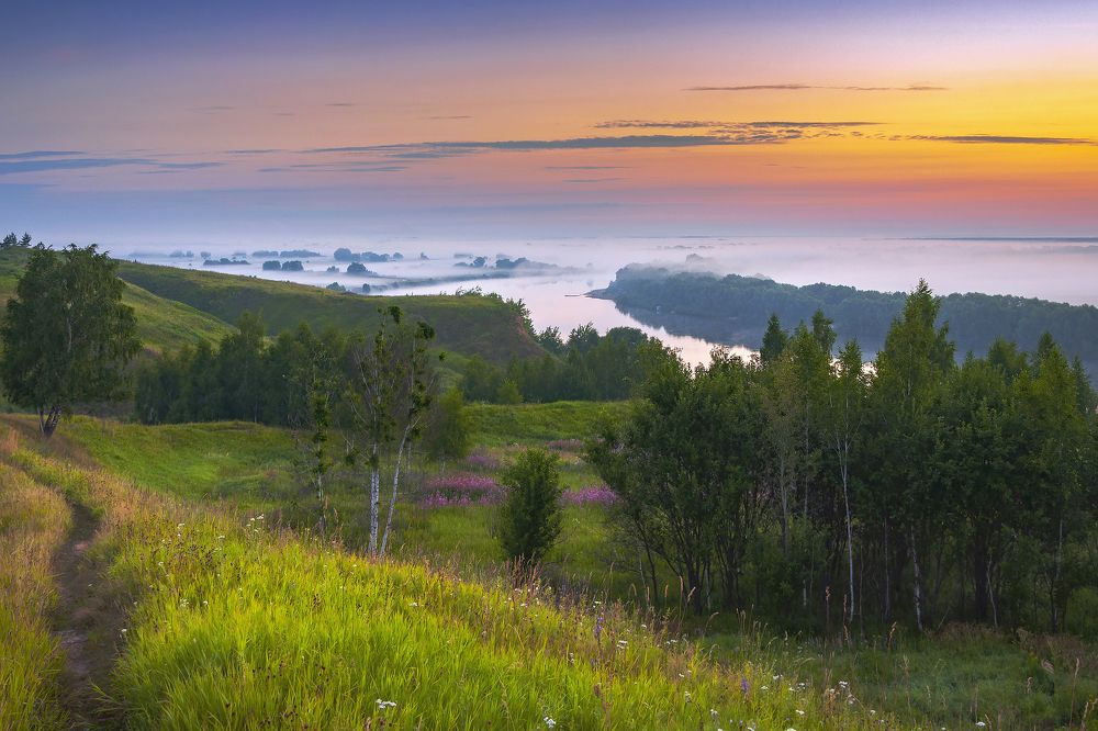Туманный рассвет на р.Оке