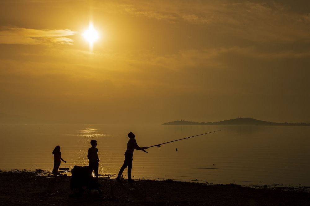 fishing in the lake