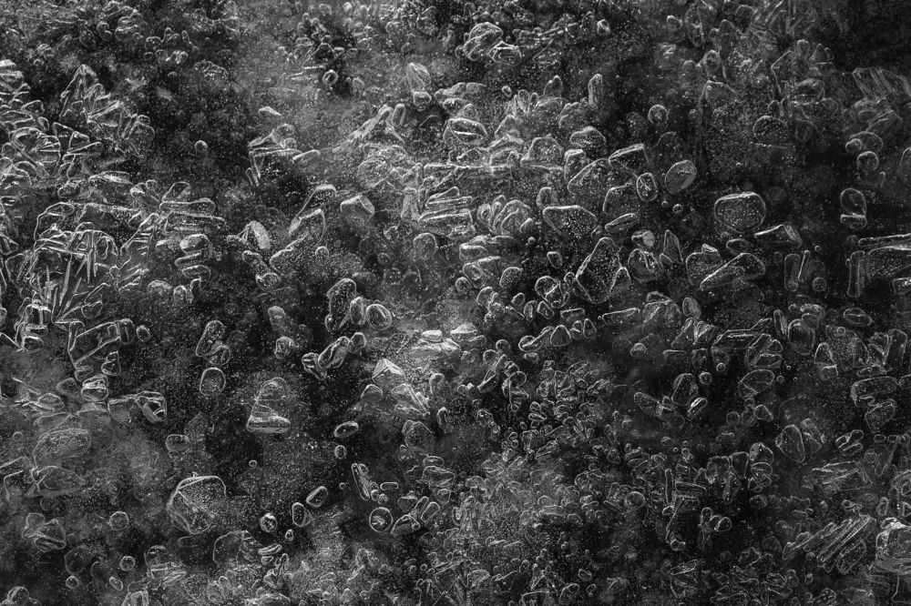 iced water macro landscape