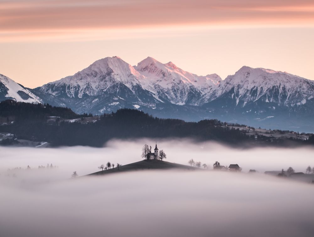 Foggy winter morning
