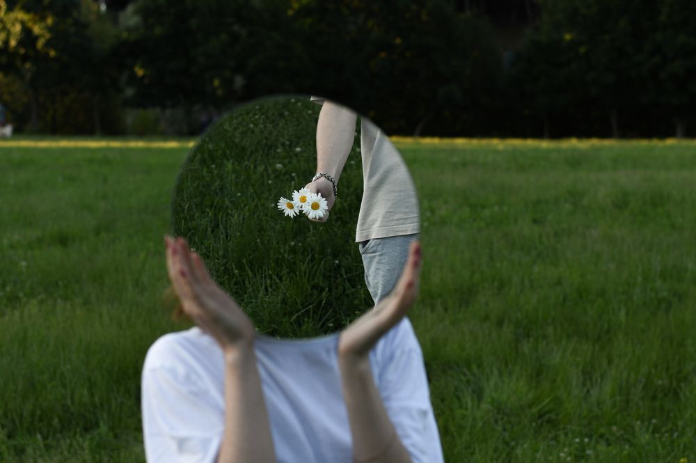 Flower in the mirror