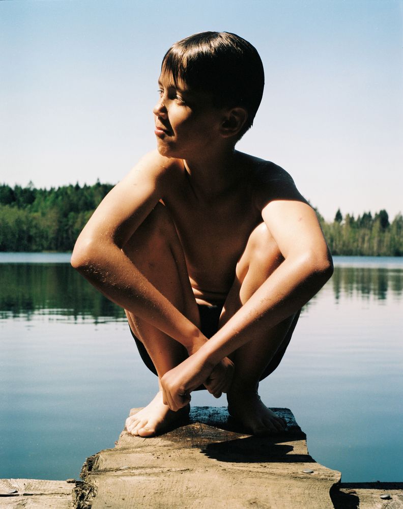 Portrait of a young diver. Vitebsk region, Belarus.