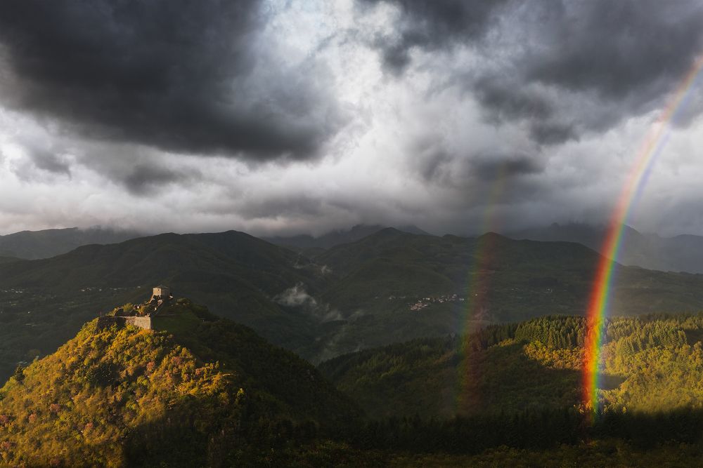 rainbow and storm
