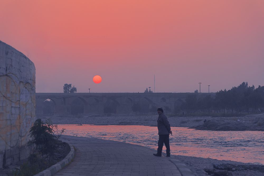 Sunset of Dez river