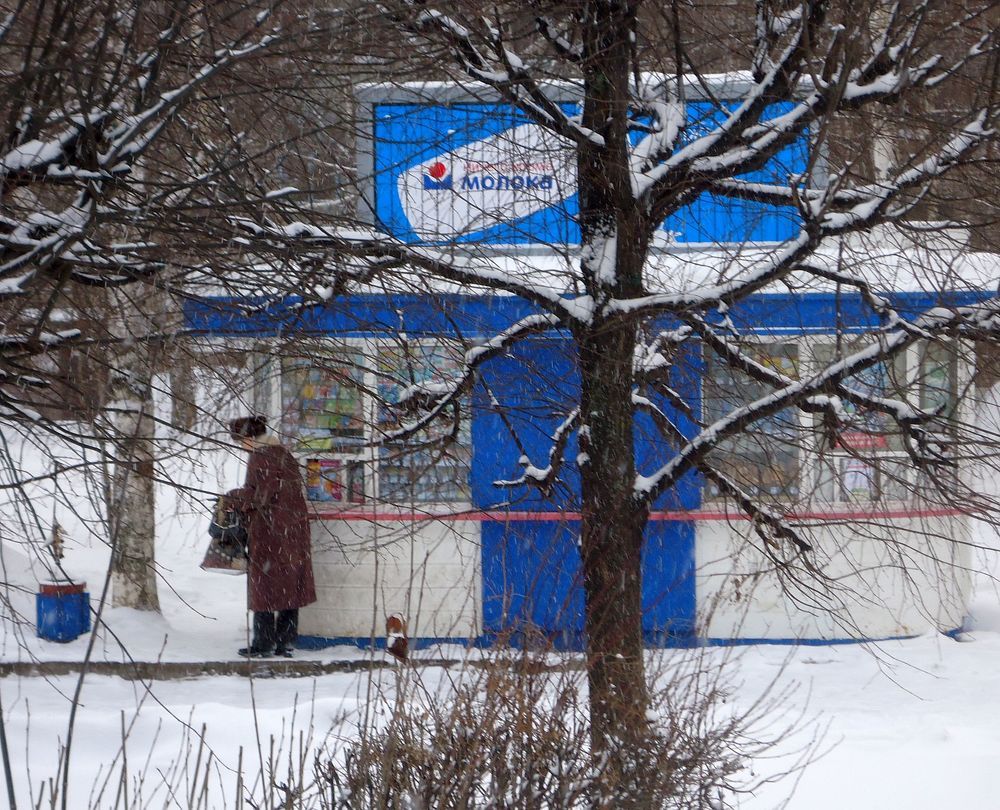 Снег в городе