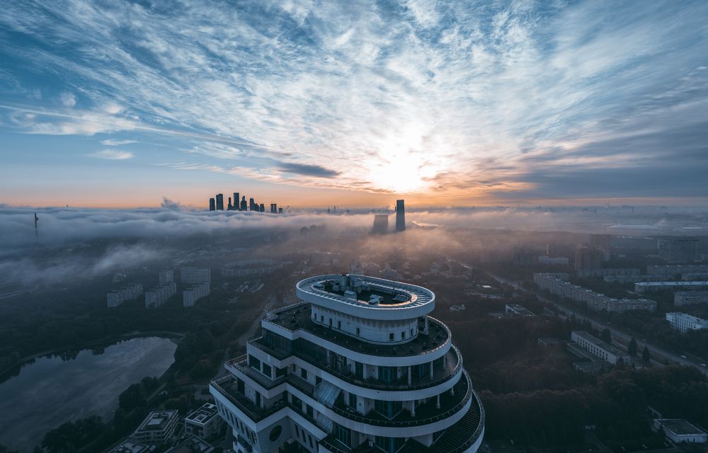 Рассвет с ЖК Воробьевы Горы