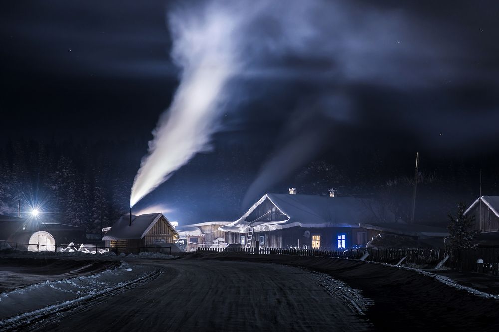 Морозный вечер в посёлке Промысла ❄