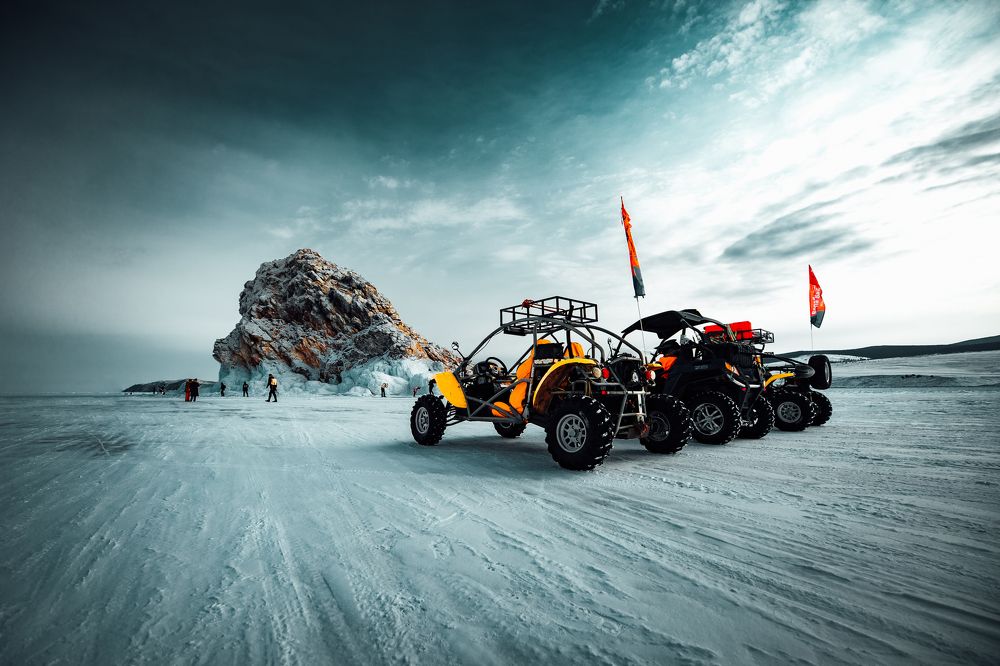 Buggies on the lake Baikal