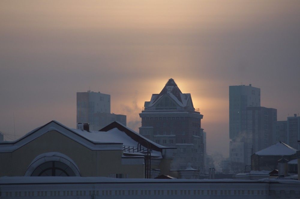 Зимний городской пейзаж