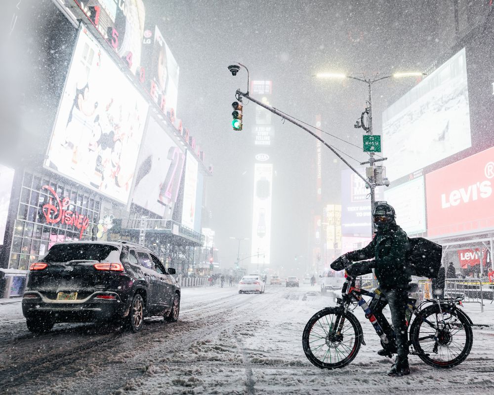 Snow storm in New York