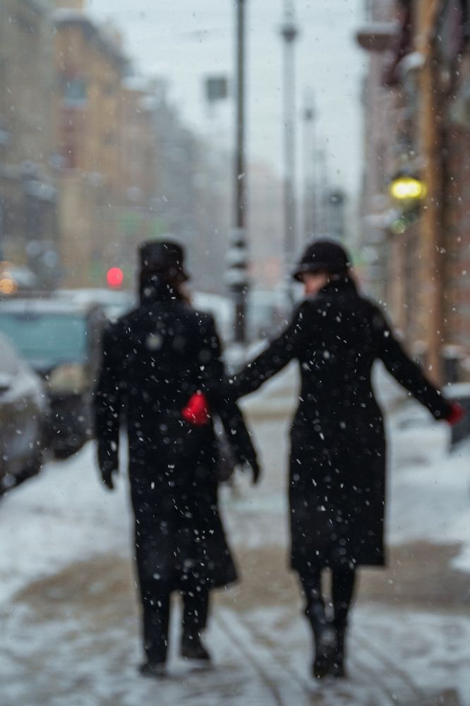 Снег в городе