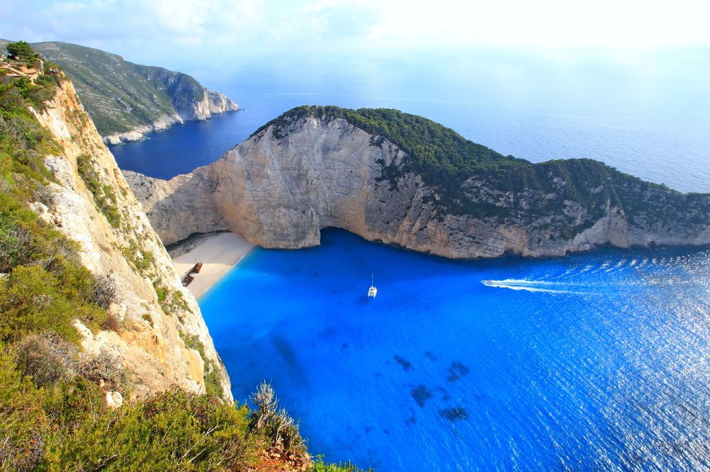 Overlooking the famous Navagio Beach