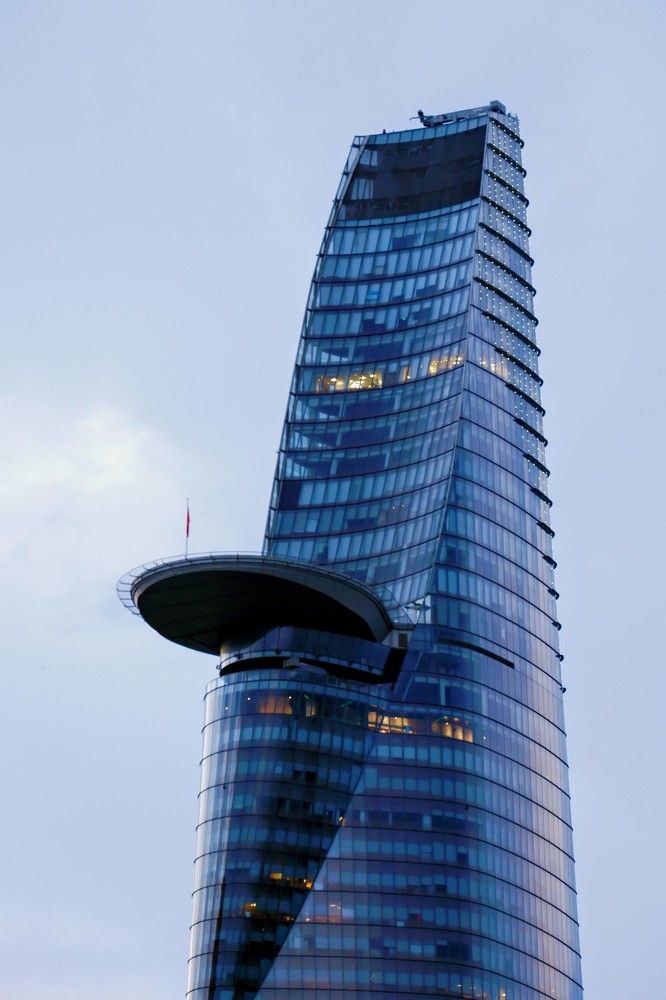 The top part of the building