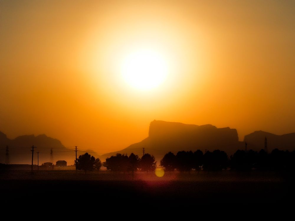 Artistic sunset in Yazd