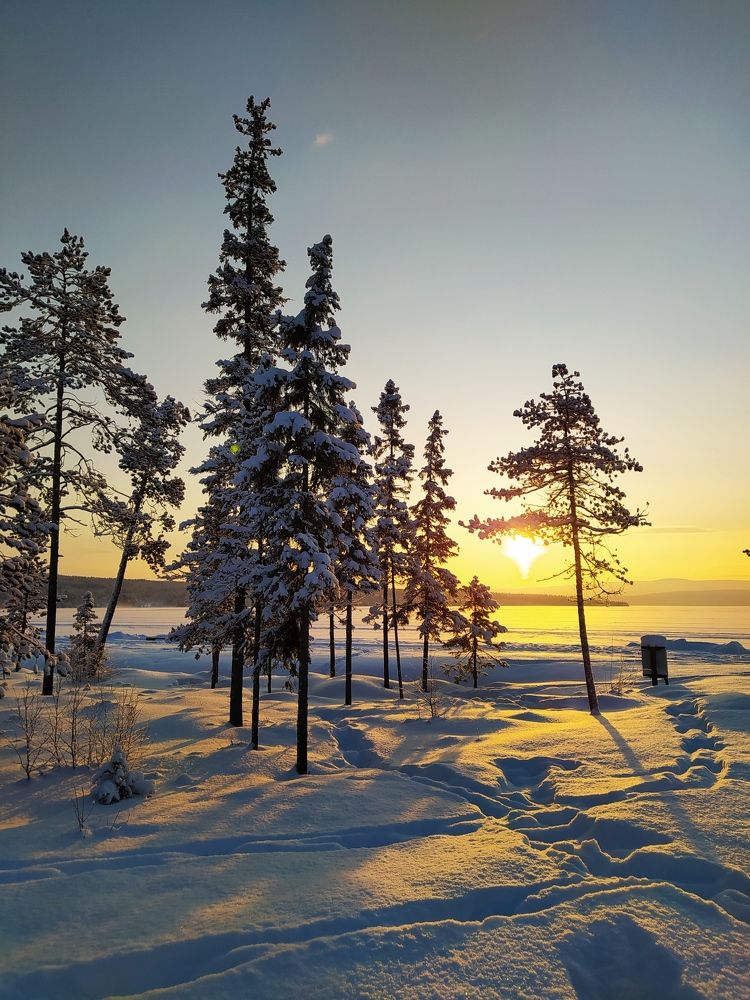 Январь. Восход солнца
