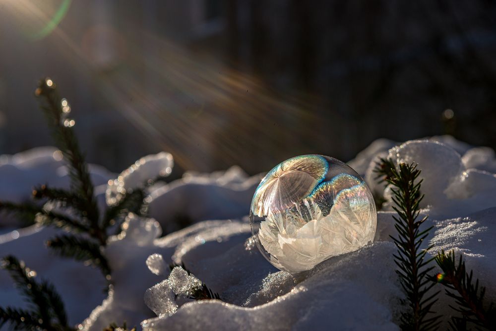 Bubbles with the snow