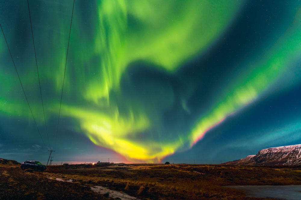 Aurora borealis, fire dance