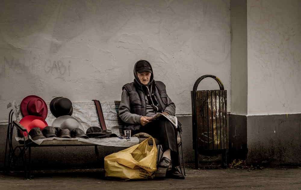 The old man and the hats