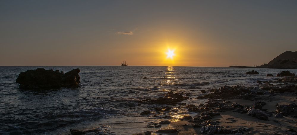 Закат на море