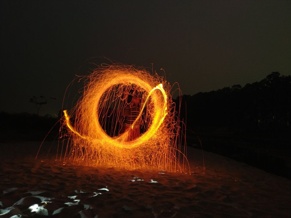 Home made steel wool long exposure