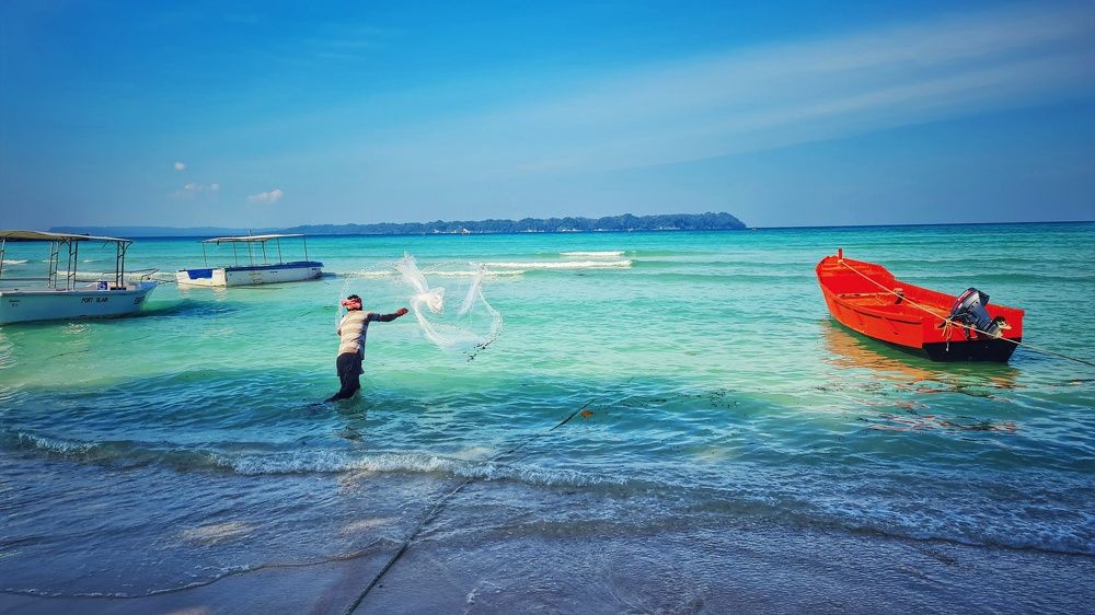 Fisherman in the blue