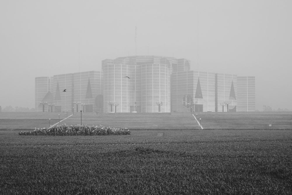 The National parliament building of Bangladesh.