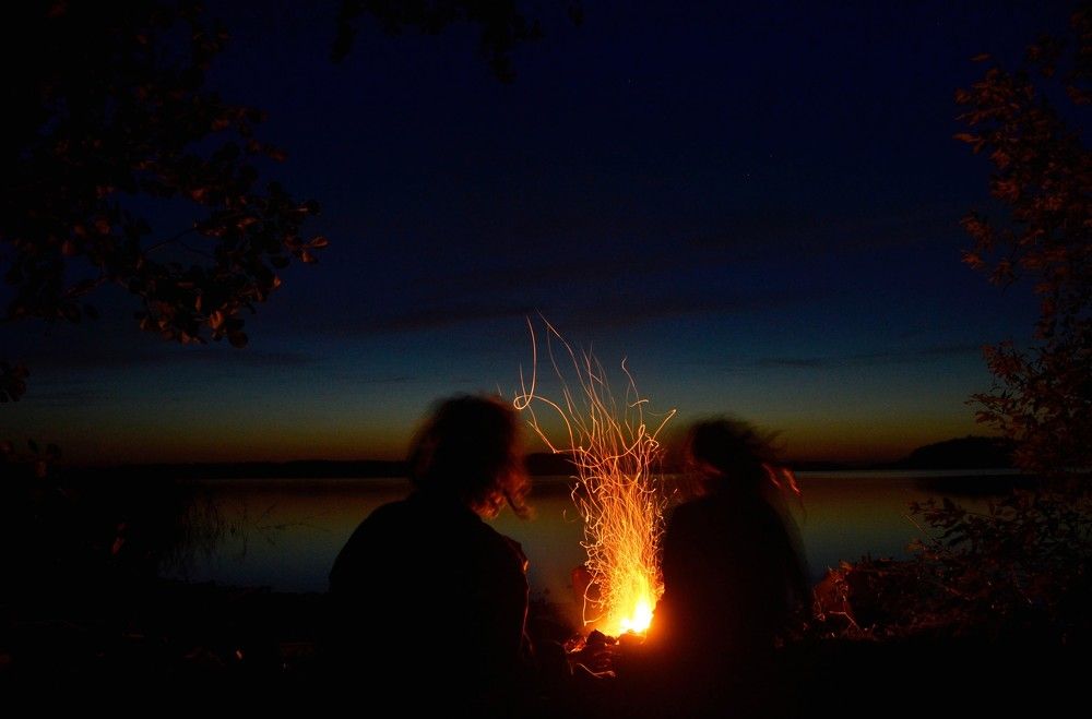 Night on the island,lake Saimaa, Finland