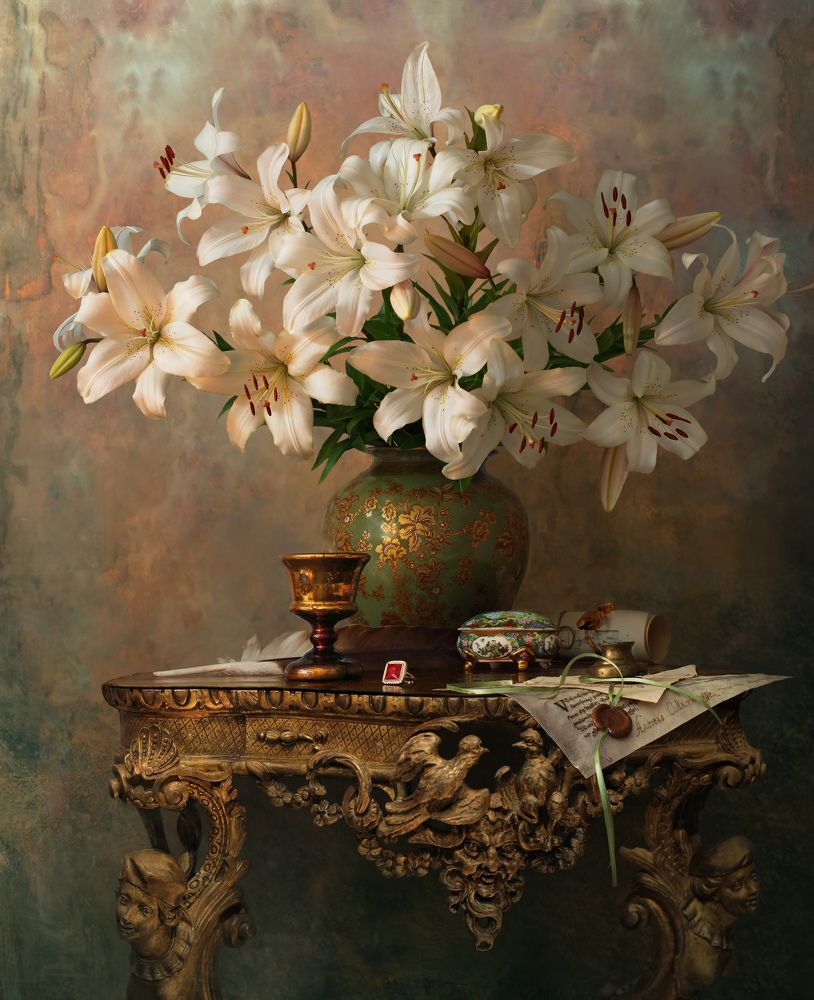 Натюрморт с лилиями
