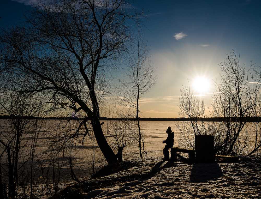 Закат на озере Сенеж