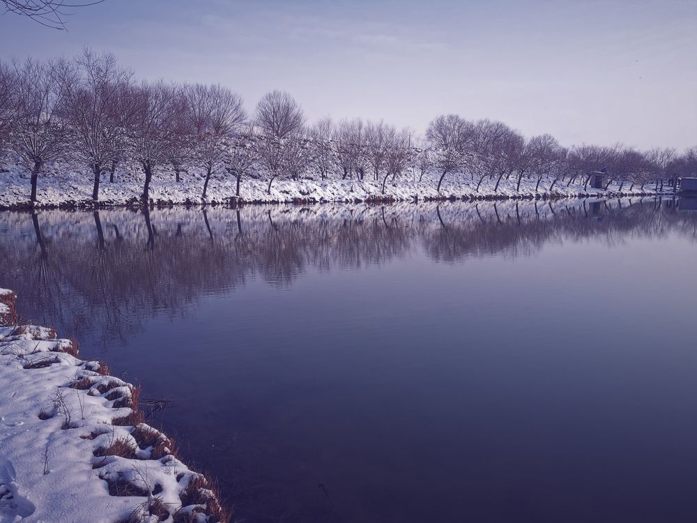 Fish ponds in Tajikistan during winter