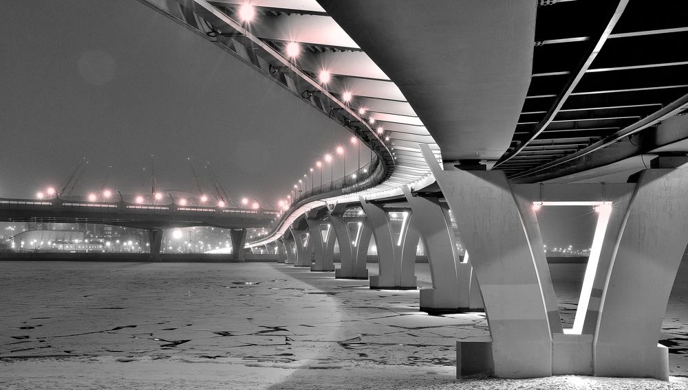 Вечер. Мост. Огоньки
