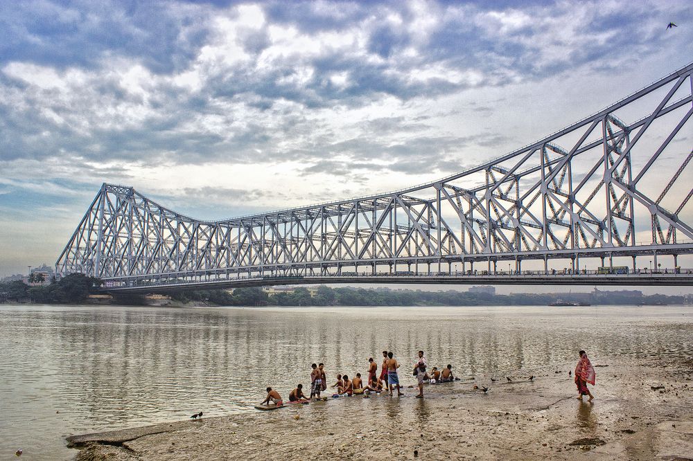 Howrah Bridge over the Ganges river
