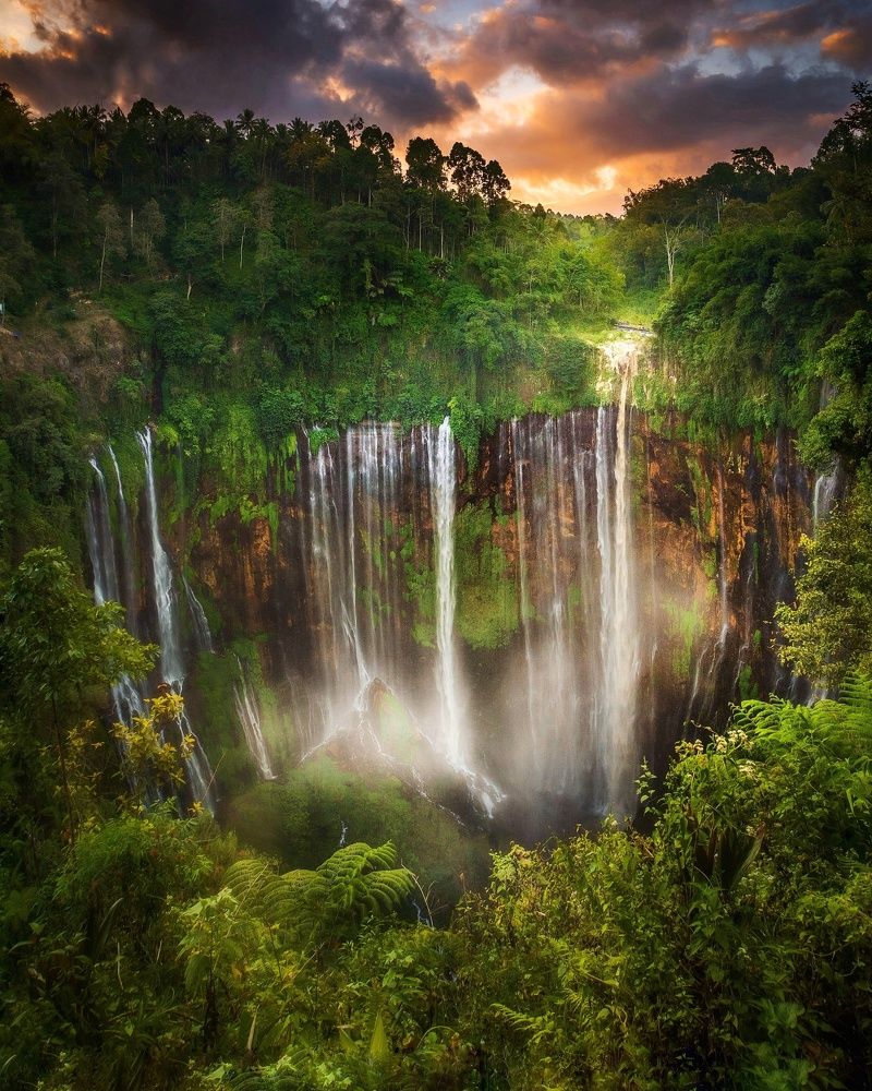 tumpak sewu waterfall is iconic of waterfall east java