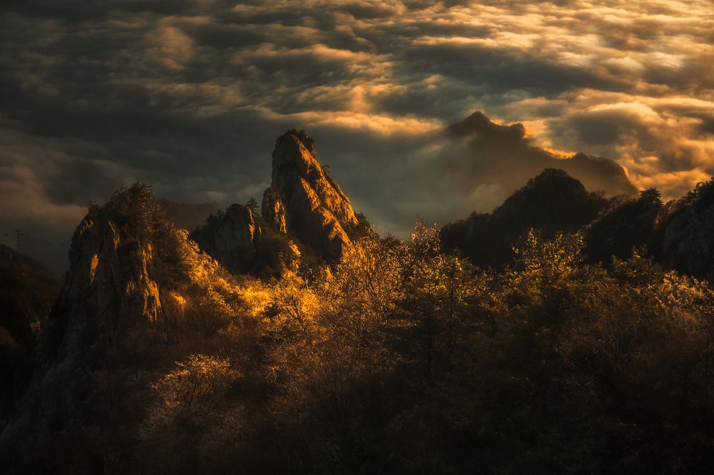 Sunrise above clouds