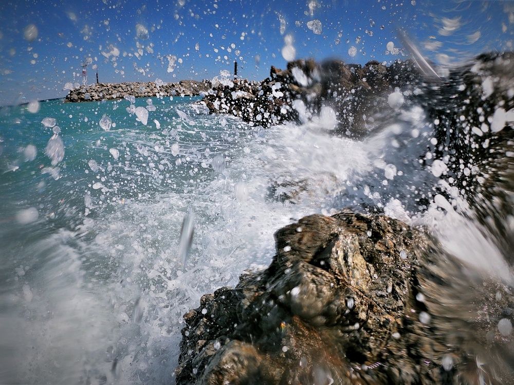 The rocks in the small port.....