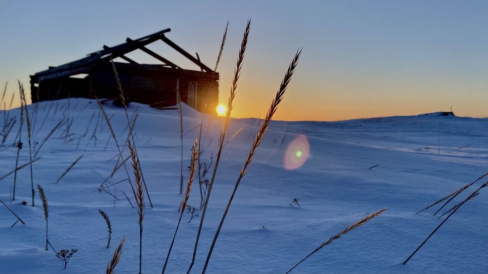 Кузоменьский морозный закат