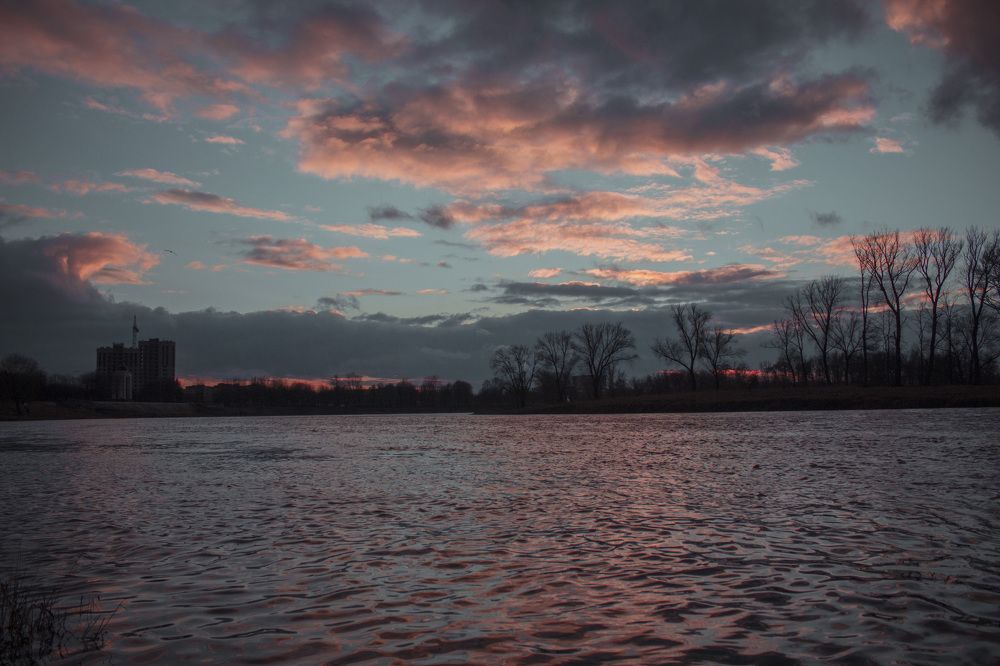 Закат на днепре.